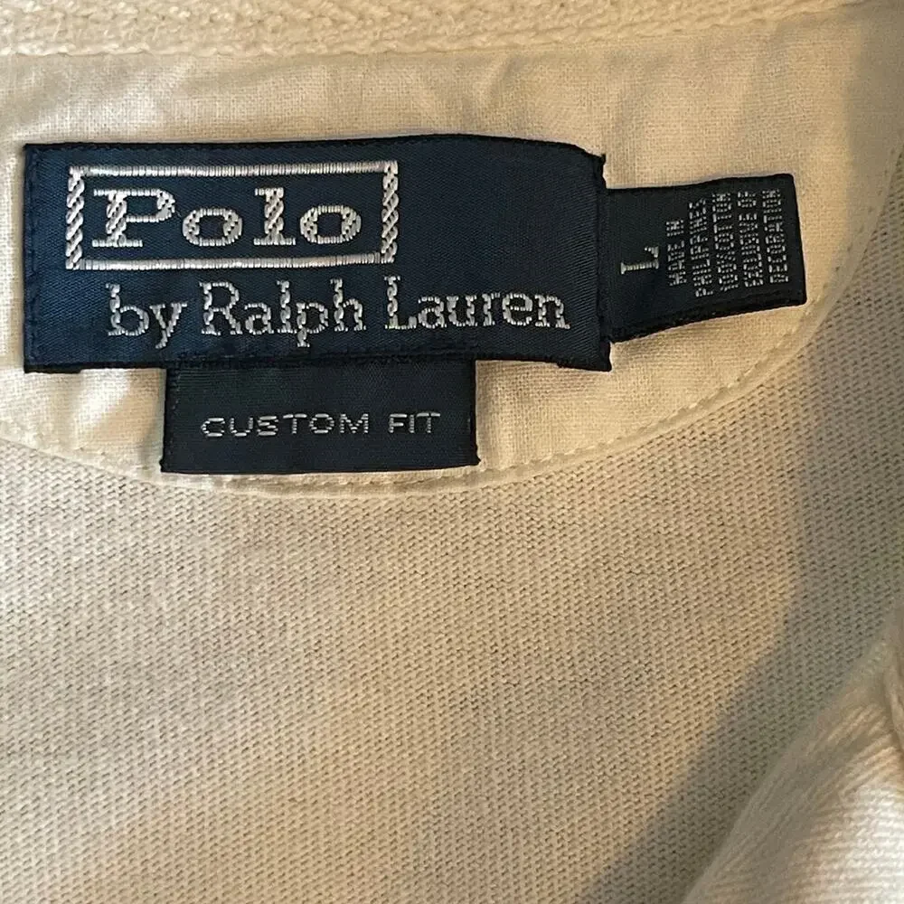 Polo Ralph Lauren Custom Fit Men's Rugby Big Pony Logo Tassel Rope Shirt Size L